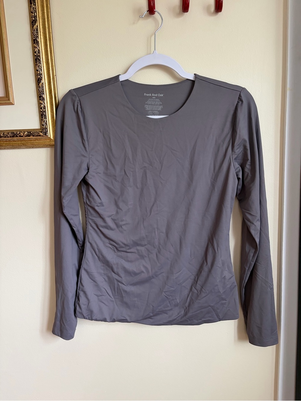 Frank & Oak Women's Long Sleeve Crew Neck Top - Slate Gray